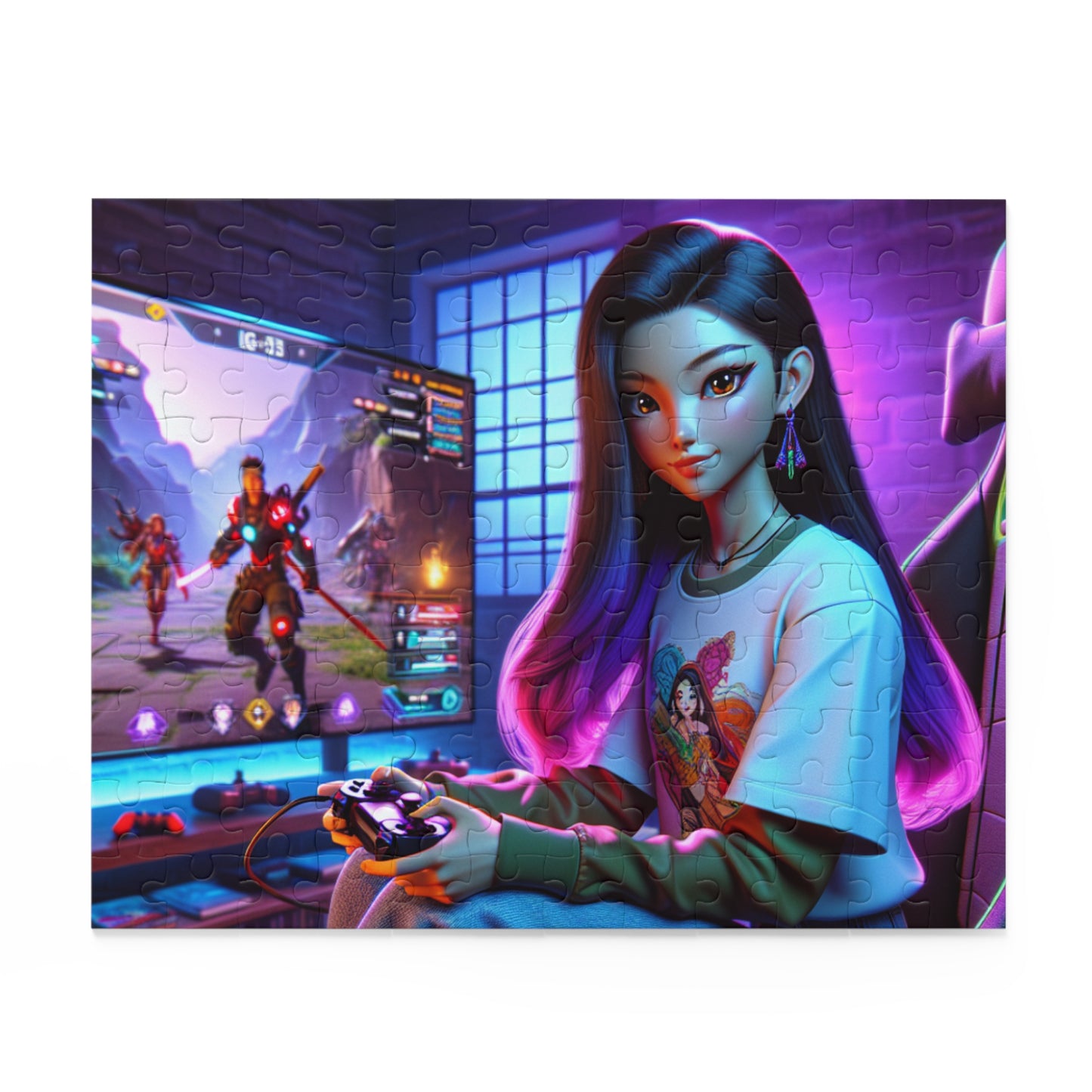 Gamer Girl Puzzle - 120, 252, 500-Piece | Retro Gamer Girl Art
