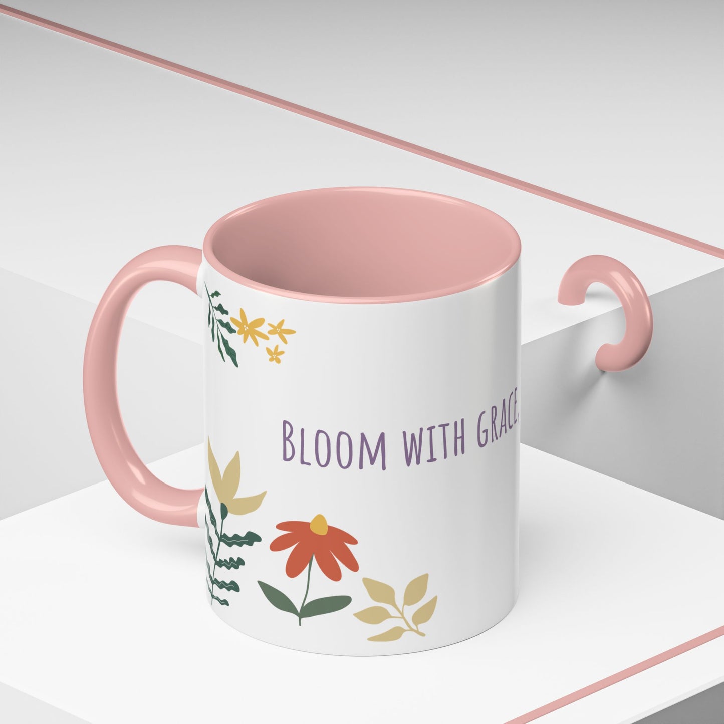 Inspirational Floral Accent Coffee Mug - Floral Bloom