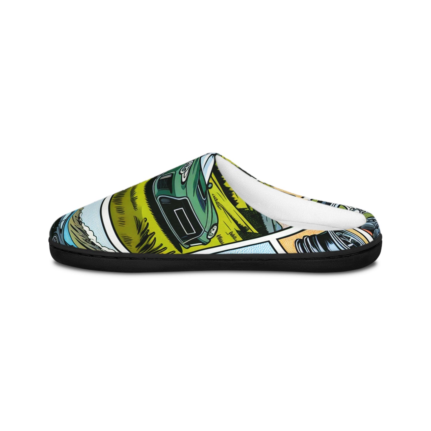 Vintage Car Print Women's Indoor Slippers - Cozy & Stylish Footwear