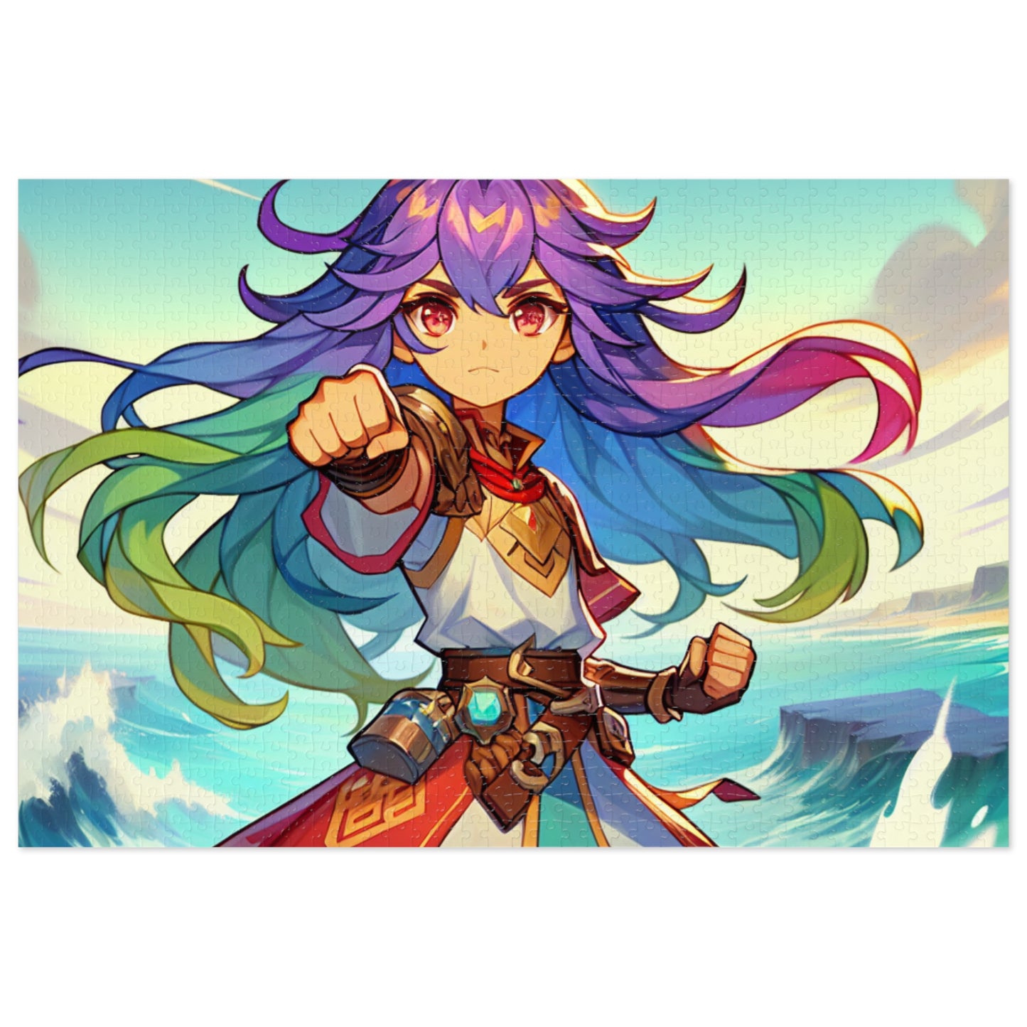 Gamer Girl Adventure-Themed Jigsaw Puzzle with Tin - Colorful Hero Design