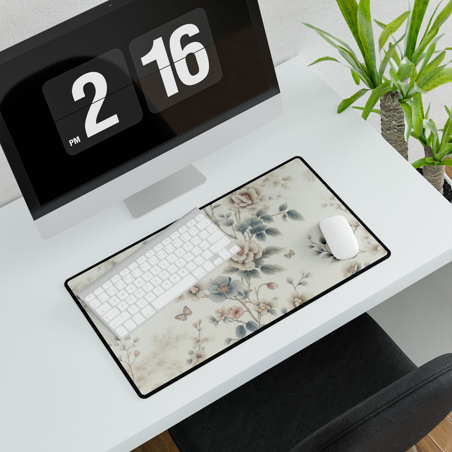 Elegant Floral Desk Mat - Stylish Office Decor for Home and Work