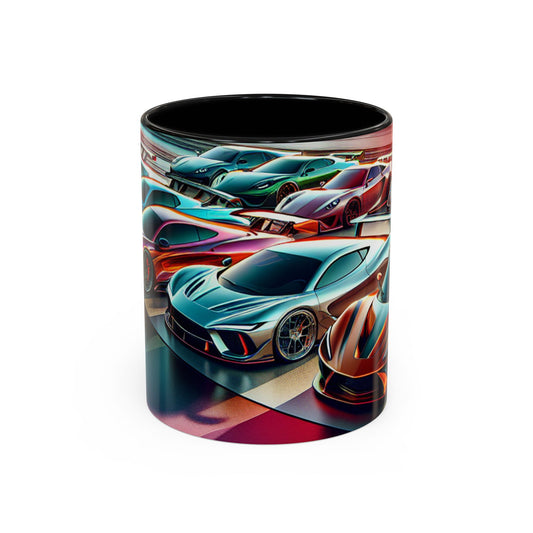 Racing Passion Accent Coffee Mug - Perfect Gift for Car Enthusiasts