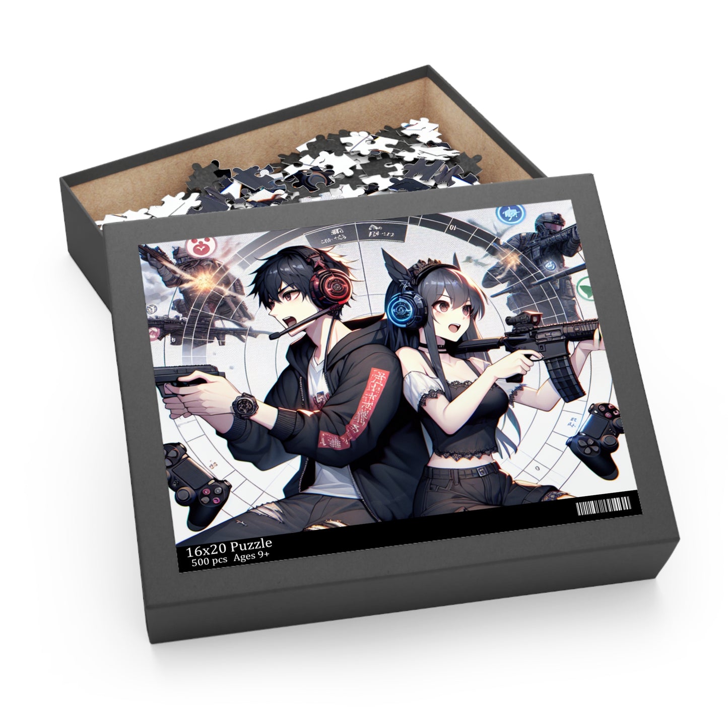 Gaming Couple Puzzle - 120, 252, 500-Piece Anime Art