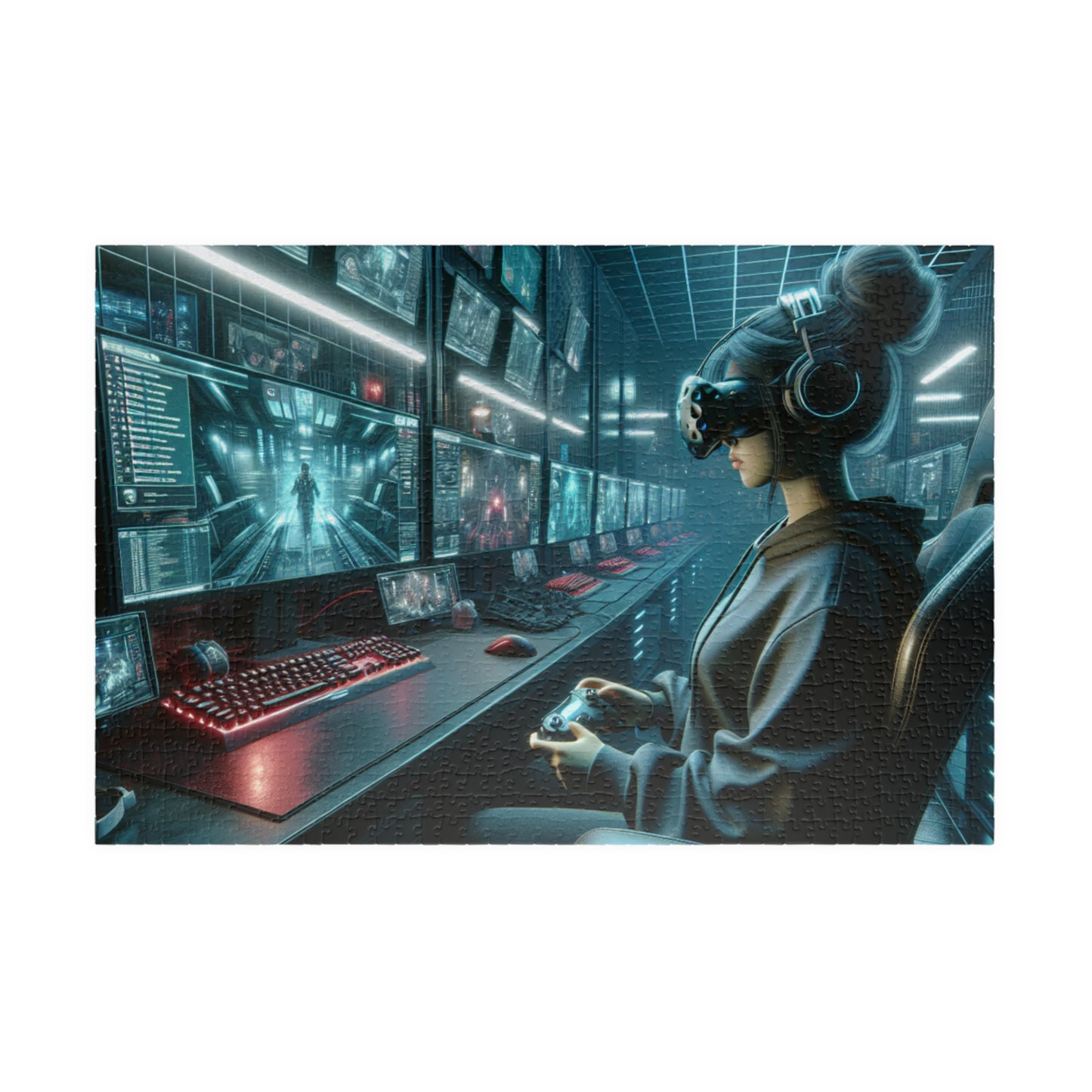 Gaming Girl Aesthetic Puzzle - 110, 252, 520, 1014-Piece Options | Perfect Gift for Gamers and Puzzle Lovers