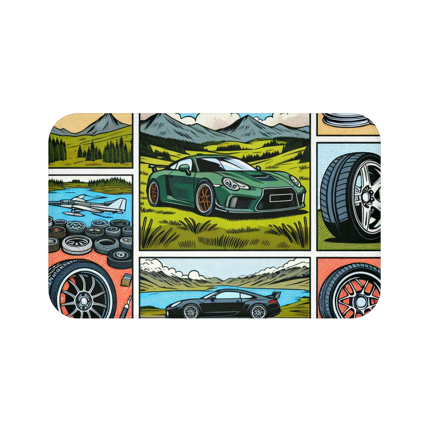 Racing-Themed Bath Mat | Car Lovers' Decor for Home and Garage