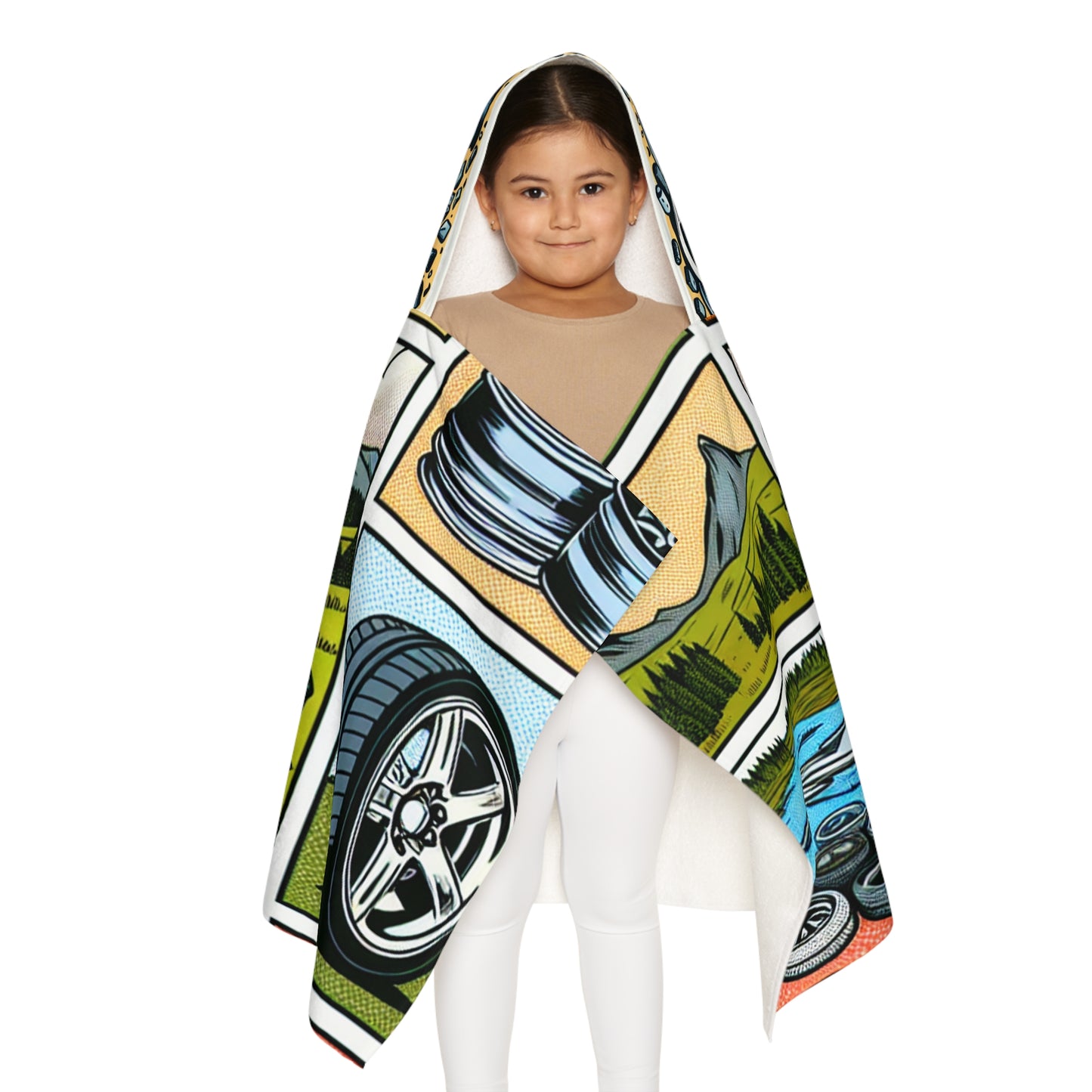 Racing-Themed Youth Hooded Towel for Car Lovers