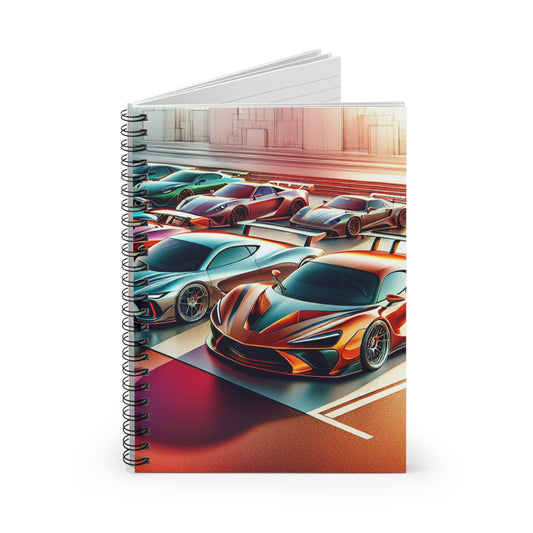 Racing Spirit Spiral Notebook - Ruled Lines for Car Enthusiasts