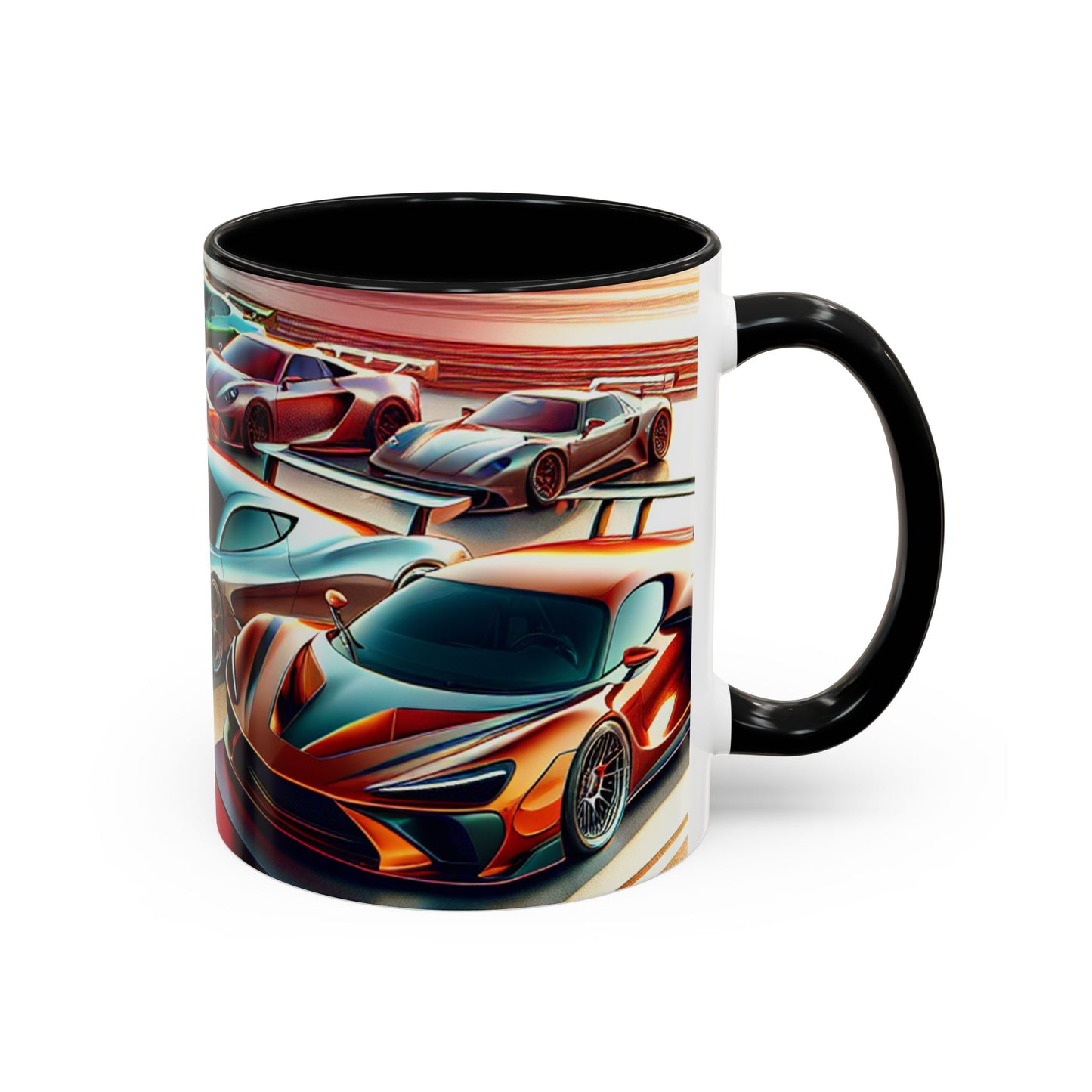 Racing Passion Accent Coffee Mug - Perfect Gift for Car Enthusiasts