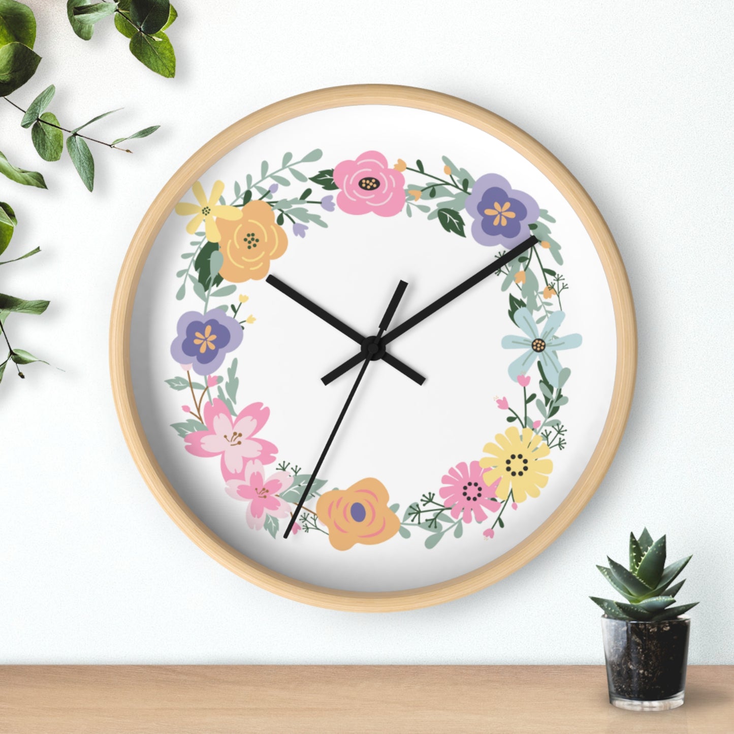 Floral Bloom Wall Clock - Feminine Decor for Home & Office