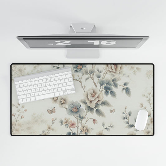 Elegant Floral Desk Mat - Stylish Office Decor for Home and Work