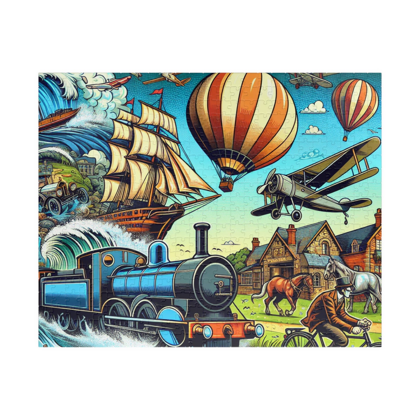 Adventure-Themed Puzzle (110, 252, 520-piece) - Vintage Travel Experience