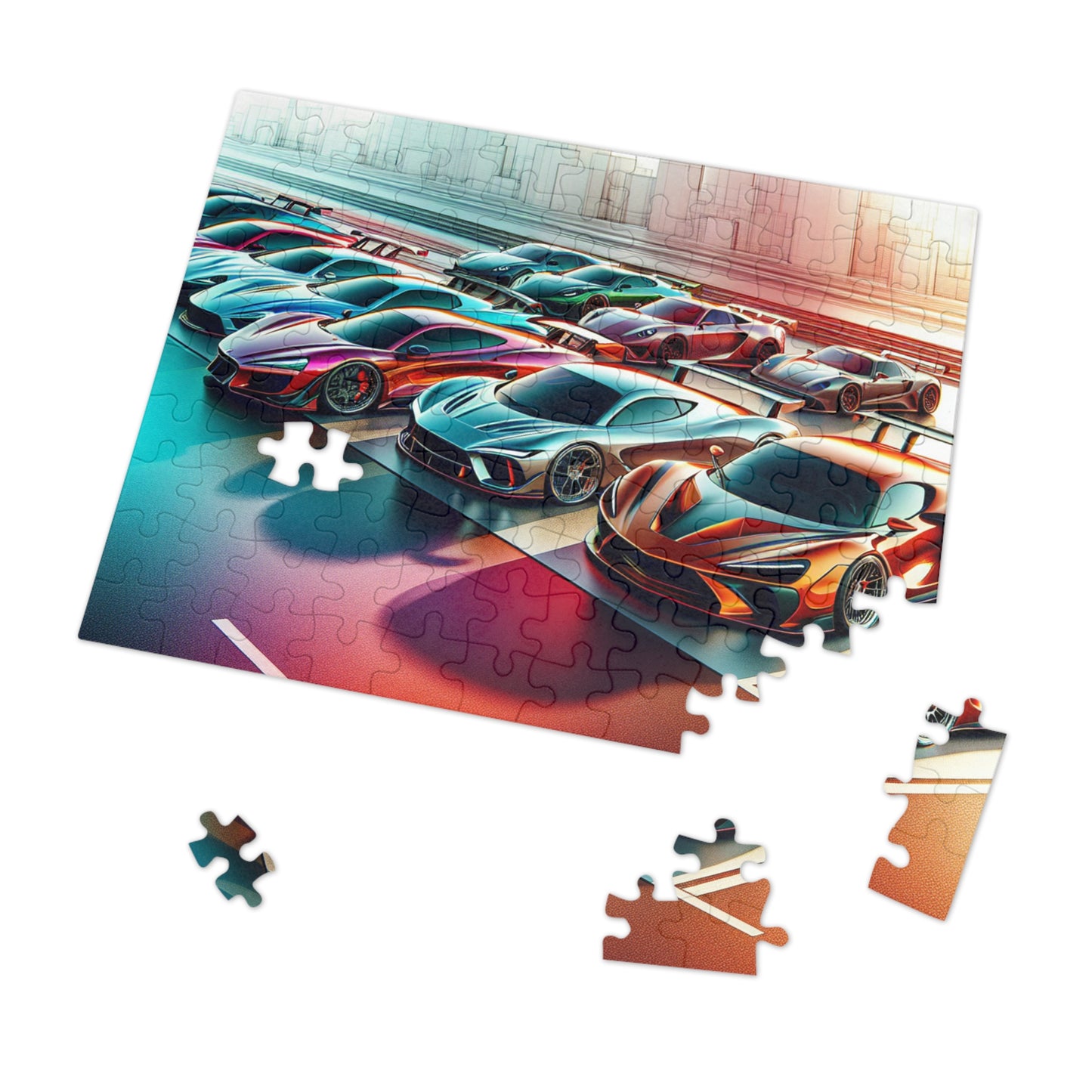 Luxury Sports Car Jigsaw Puzzle with Tin