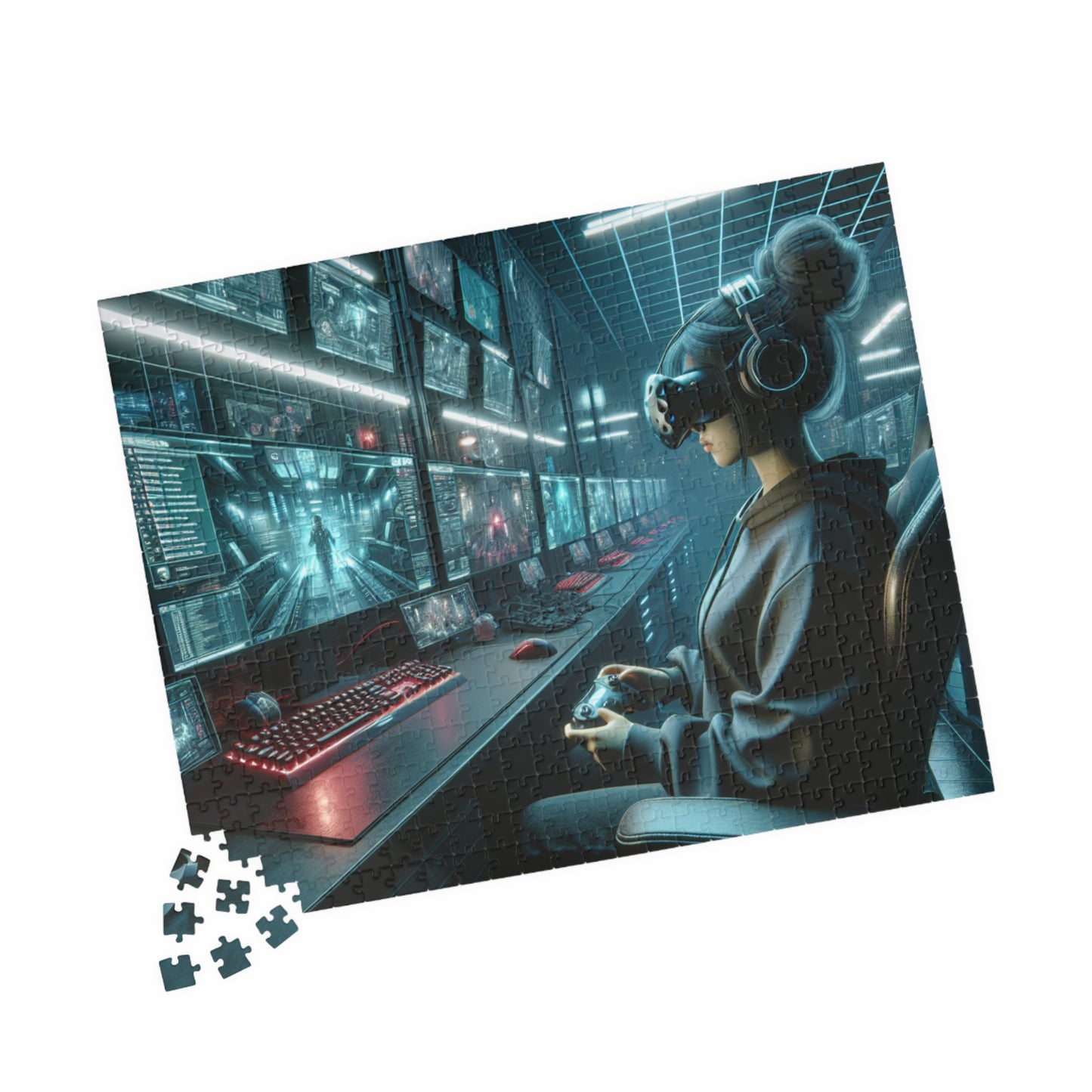 Gaming Girl Aesthetic Puzzle - 110, 252, 520, 1014-Piece Options | Perfect Gift for Gamers and Puzzle Lovers