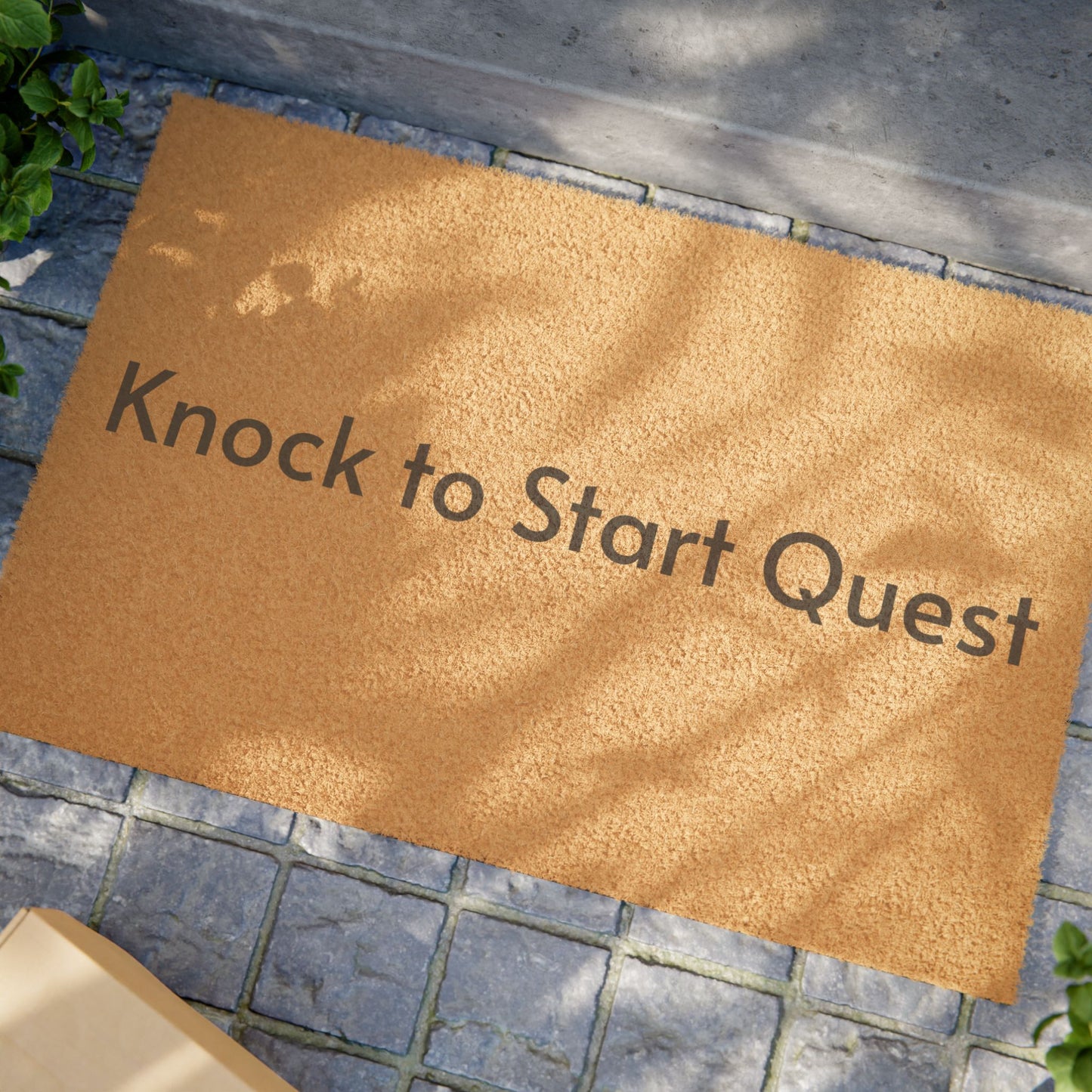 Gaming Quest Doormat - "Knock to Start Quest" Entrance Mat
