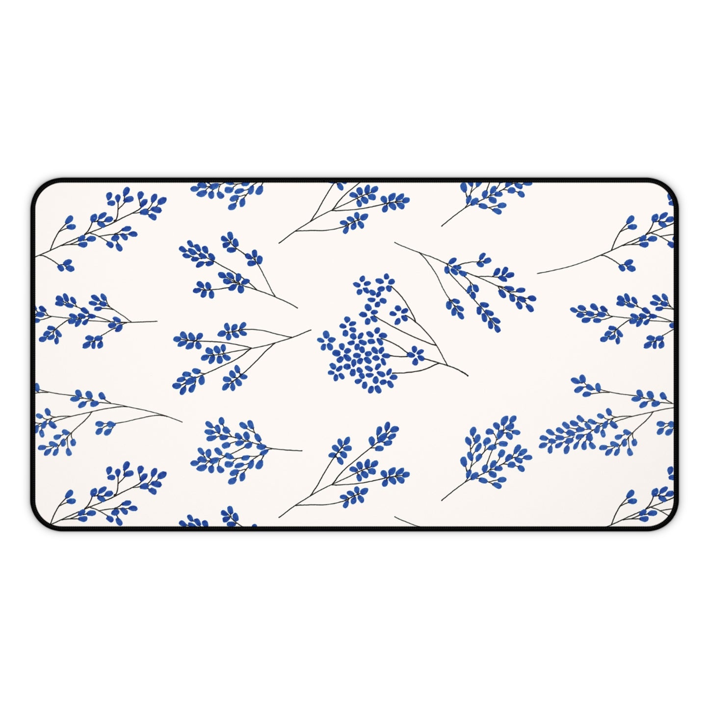 Floral Blue Mouse Pad - Stylish Office Decor for Home and Work