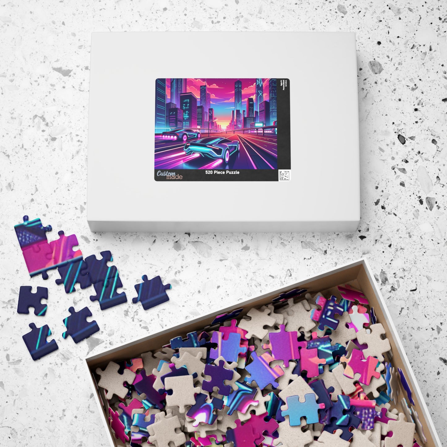 Neon Cityscape Puzzle -  Jigsaw for Car Lovers