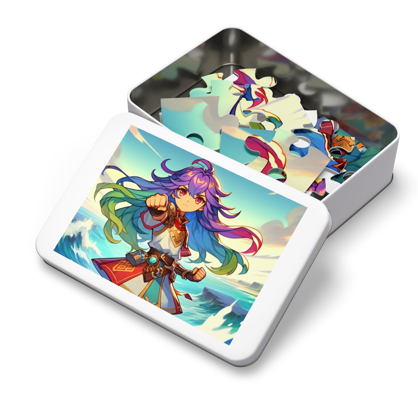 Gamer Girl Adventure-Themed Jigsaw Puzzle with Tin - Colorful Hero Design