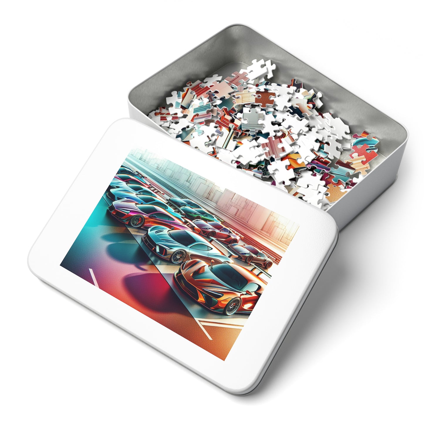 Luxury Sports Car Jigsaw Puzzle with Tin