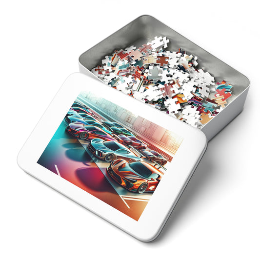 Luxury Sports Car Jigsaw Puzzle with Tin