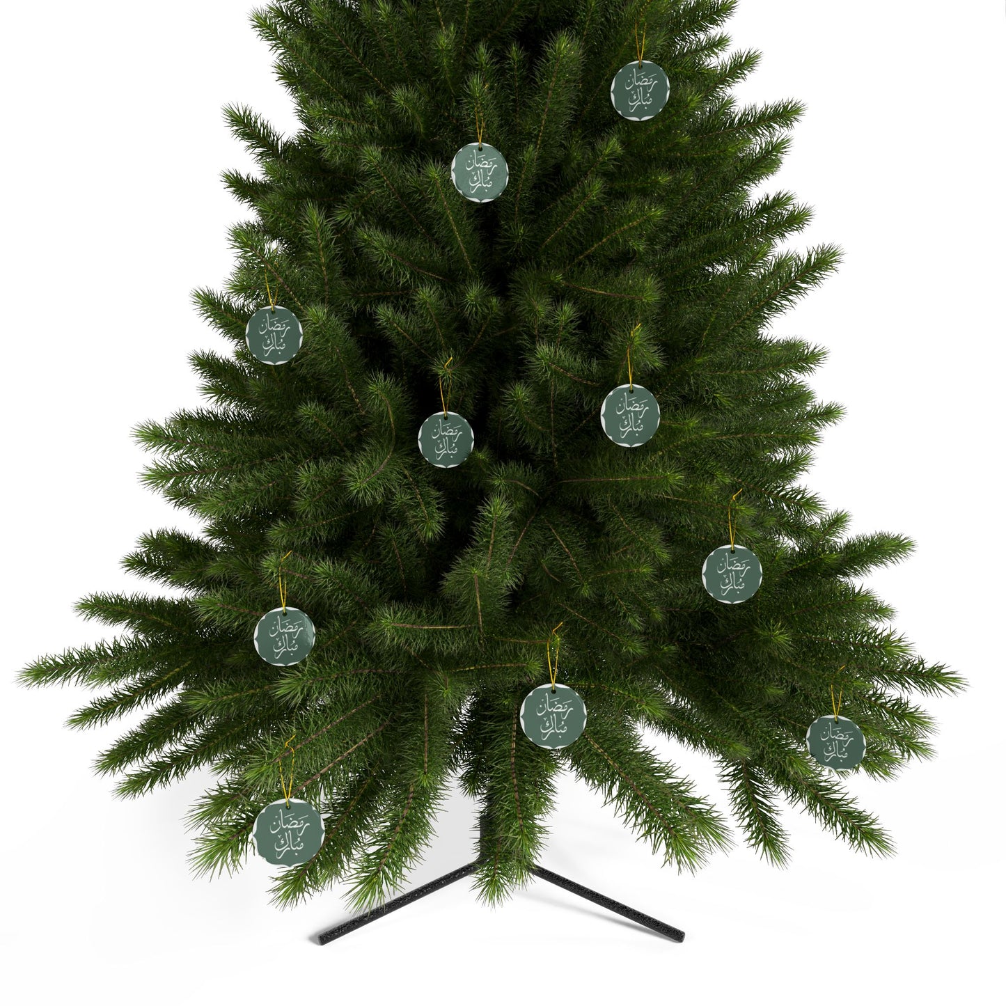 Ramadan Mubarak Ceramic Ornaments - Festive 2-Sided Holiday Décor (1-10 pcs)