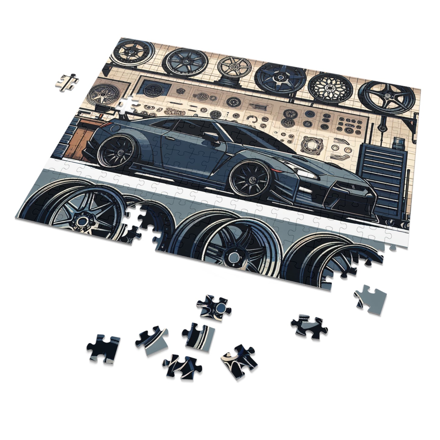 Automotive Enthusiast Jigsaw Puzzle with Tin - Perfect Gift for Car Lovers