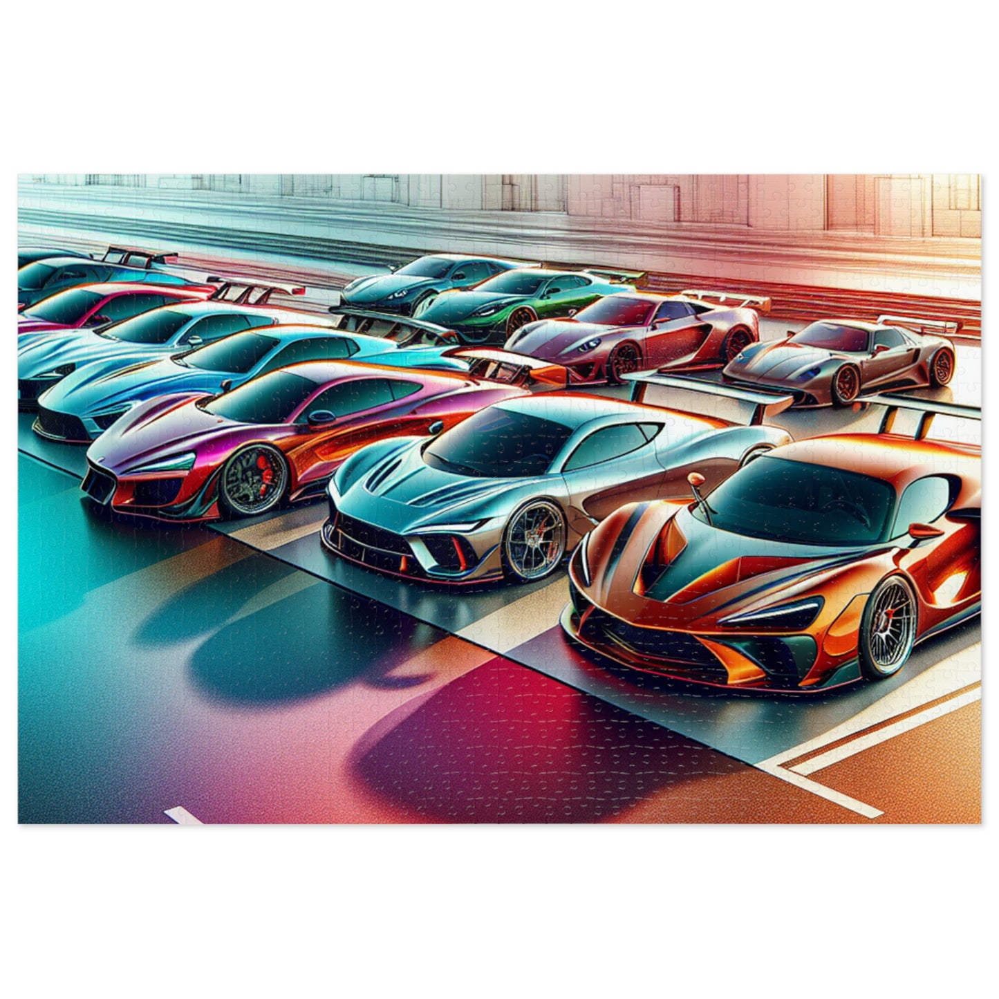 Luxury Sports Car Jigsaw Puzzle with Tin