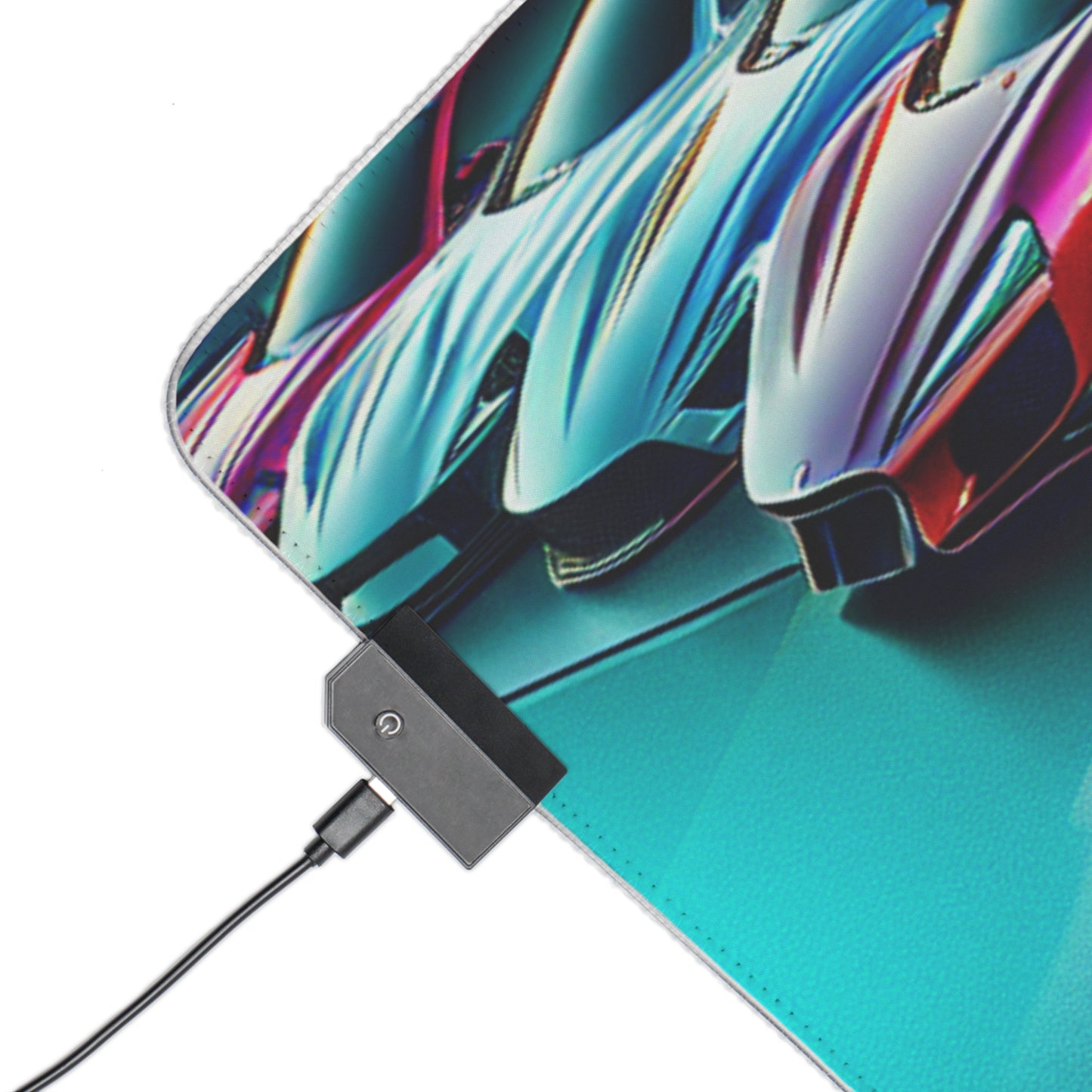 LED Racing Cars Gaming Mouse Pad - Illuminated Desk Accessory for Gamers
