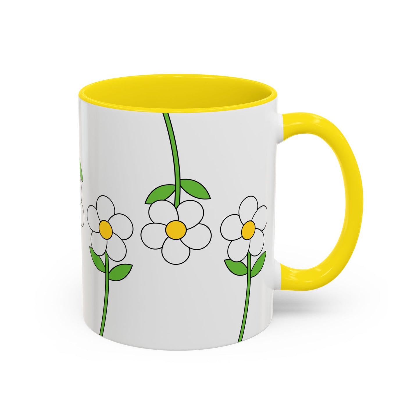 Floral Accent Coffee Mug - Elegant Blue Botanical Design - Perfect for Coffee Lovers and Gift Giving