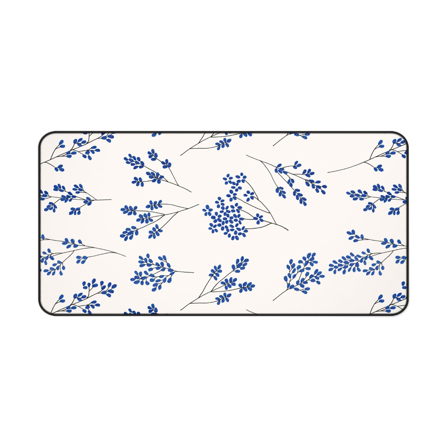 Floral Blue Mouse Pad - Stylish Office Decor for Home and Work