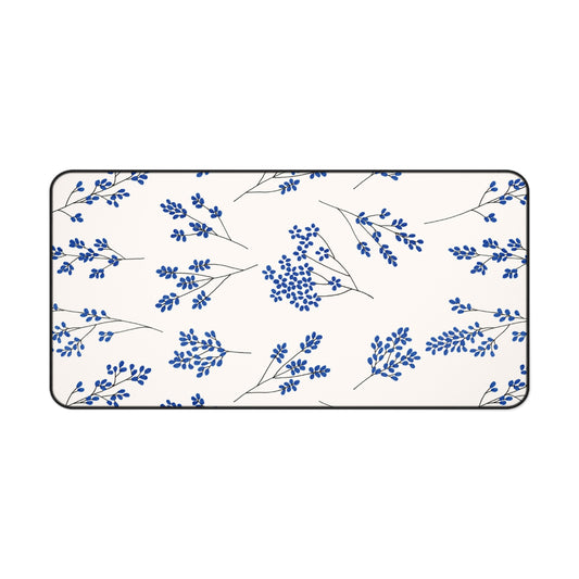Floral Blue Mouse Pad - Stylish Office Decor for Home and Work