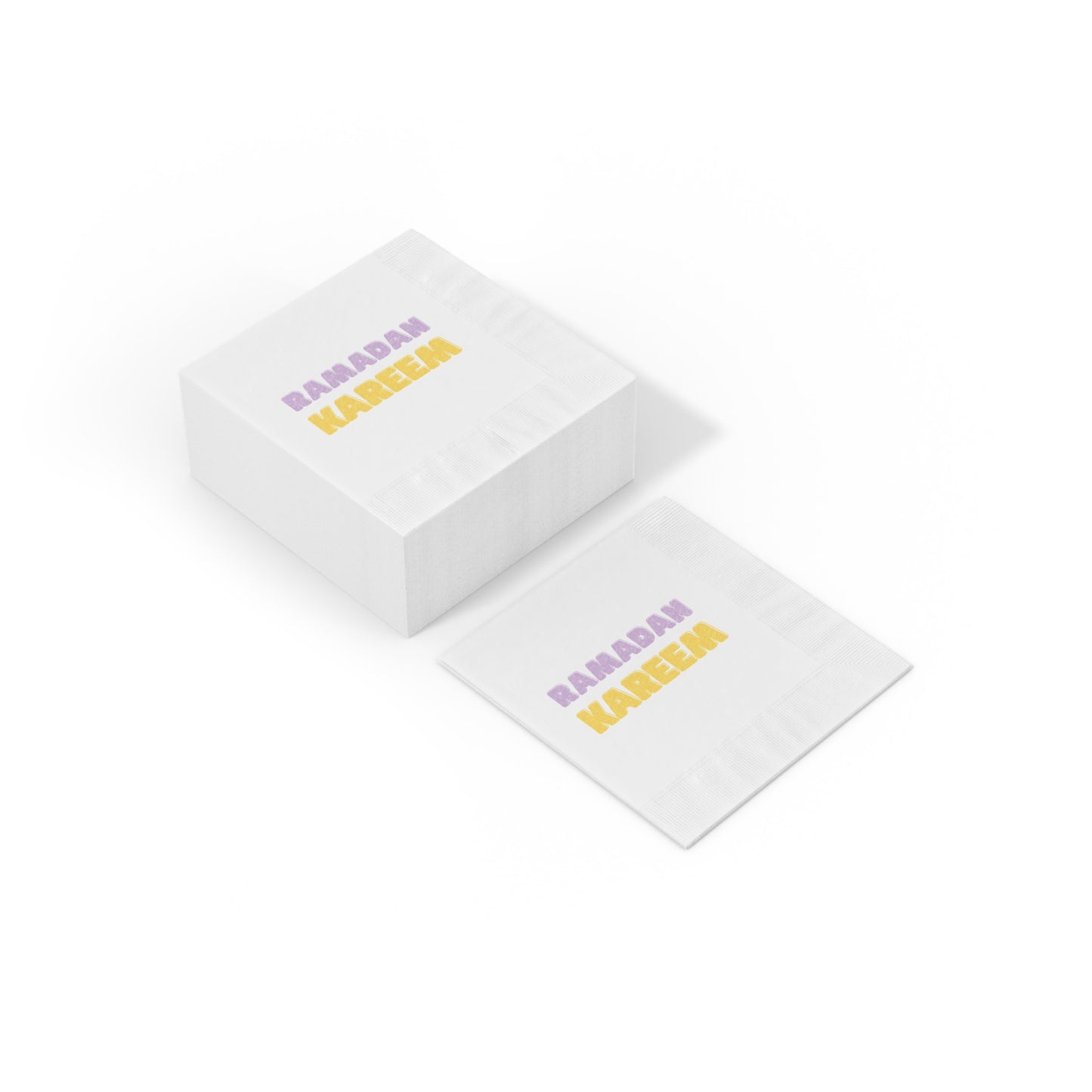 Ramadan Kareem Coined Napkins - Elegant White Napkins for Celebrations