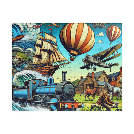 Adventure-Themed Puzzle (110, 252, 520-piece) - Vintage Travel Experience