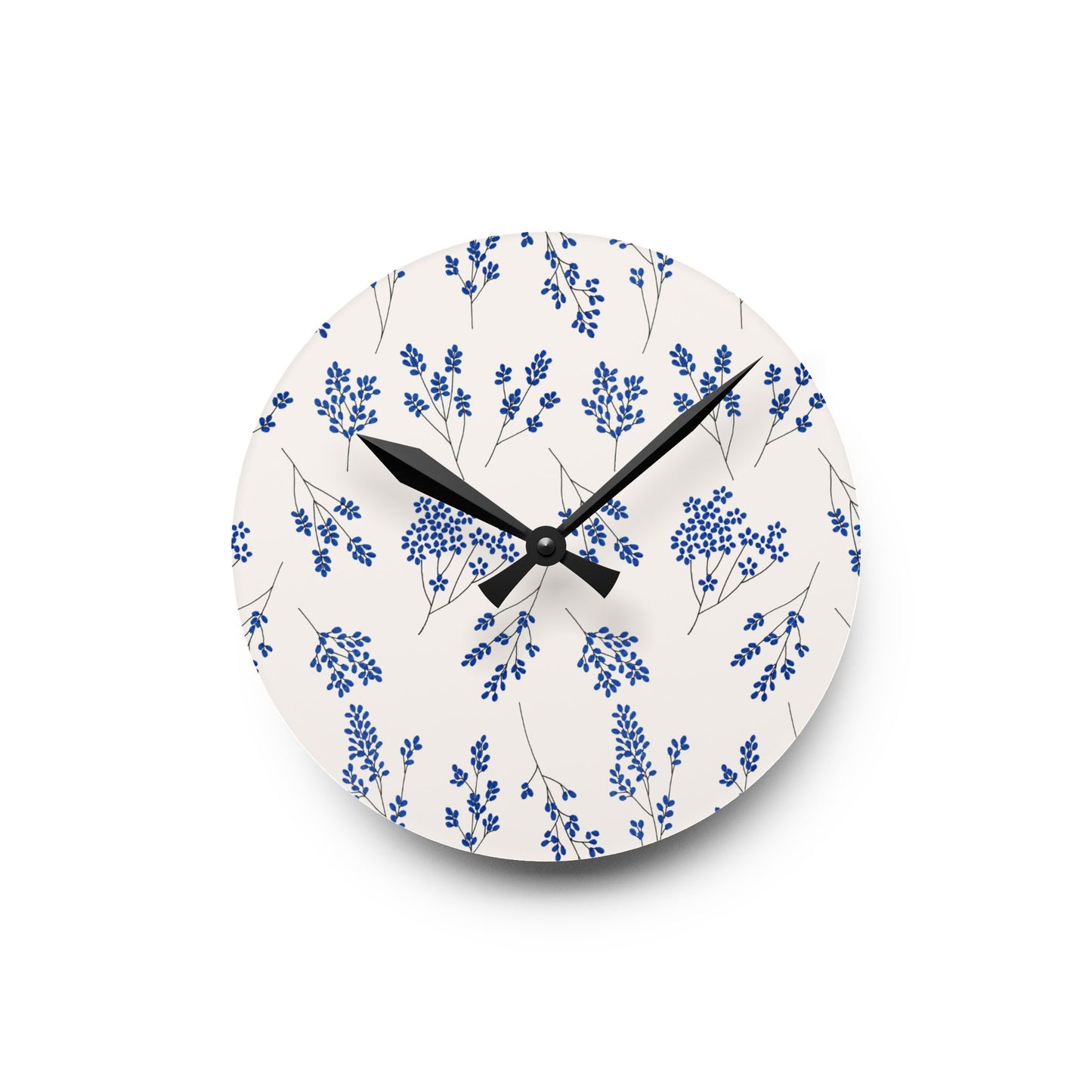 Floral Acrylic Wall Clock - Elegant Home Decor for Timeless Style