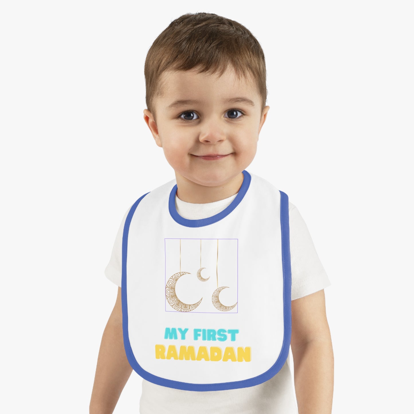 My First Ramadan Baby Bib - Contrast Trim Jersey Bib for Celebrations