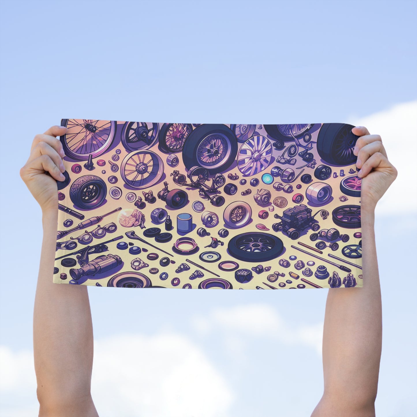 Automotive Art Rally Towel - 11x18 Enthusiast Car Gear Gift
