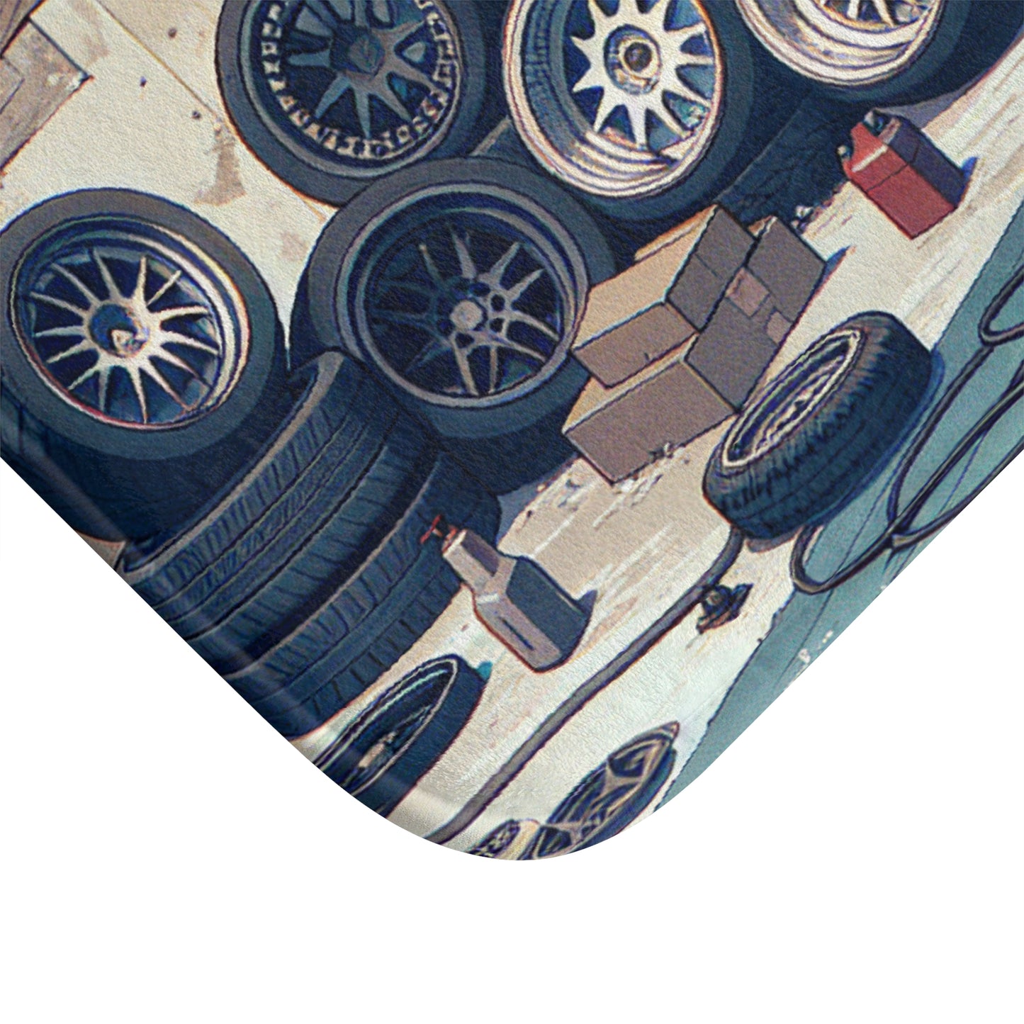 Automotive Garage Bath Mat - Tire Design