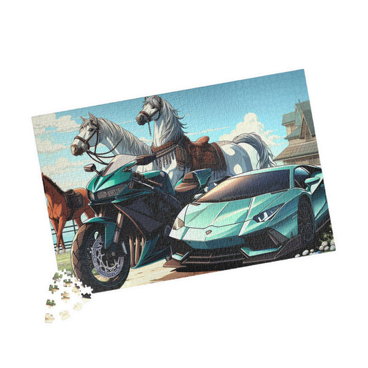 Luxury Sports Car & Horses Puzzle