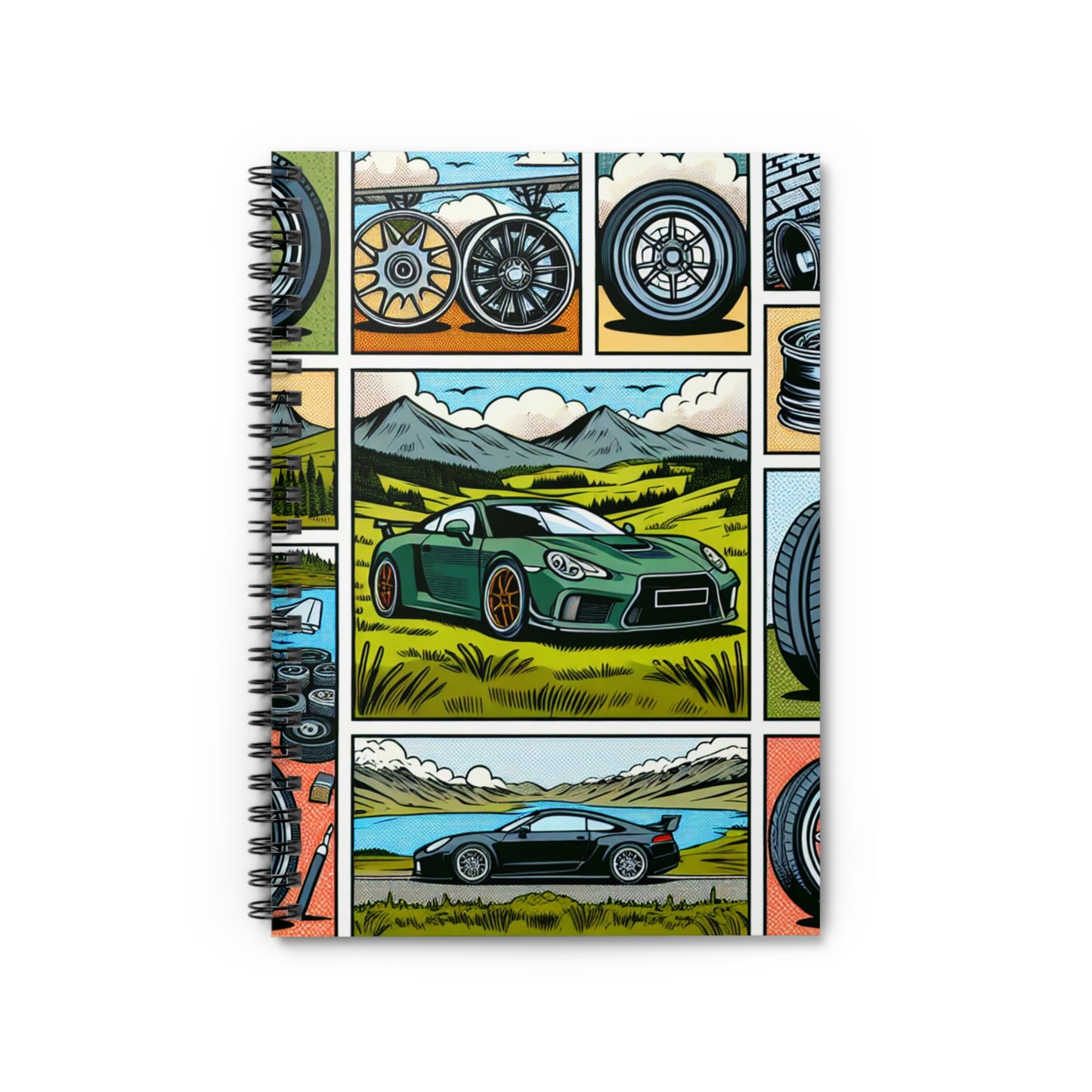 Car Enthusiast Spiral Notebook - Ruled Lines and Vintage Auto Designs