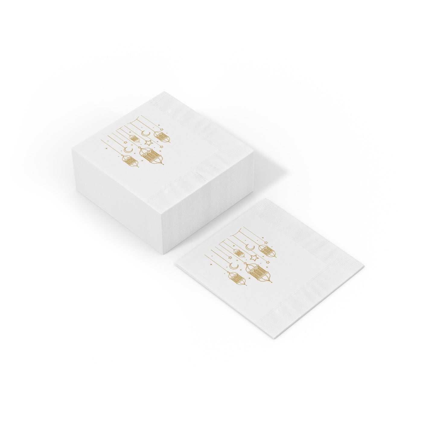 Elegant Gold Lantern Napkins for Ramadan and Eid Celebrations