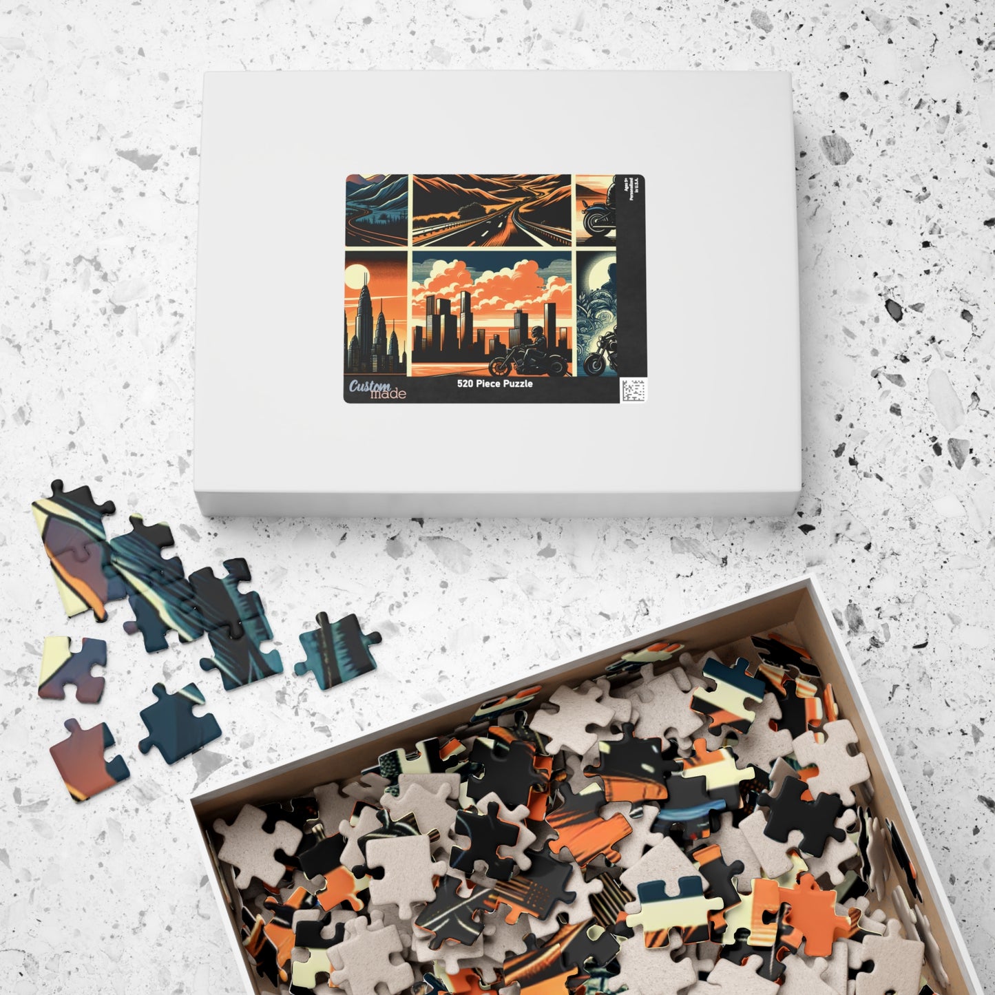 Retro Bike Puzzle (110, 252, 520-piece) - Scenic Motorcycle Journey