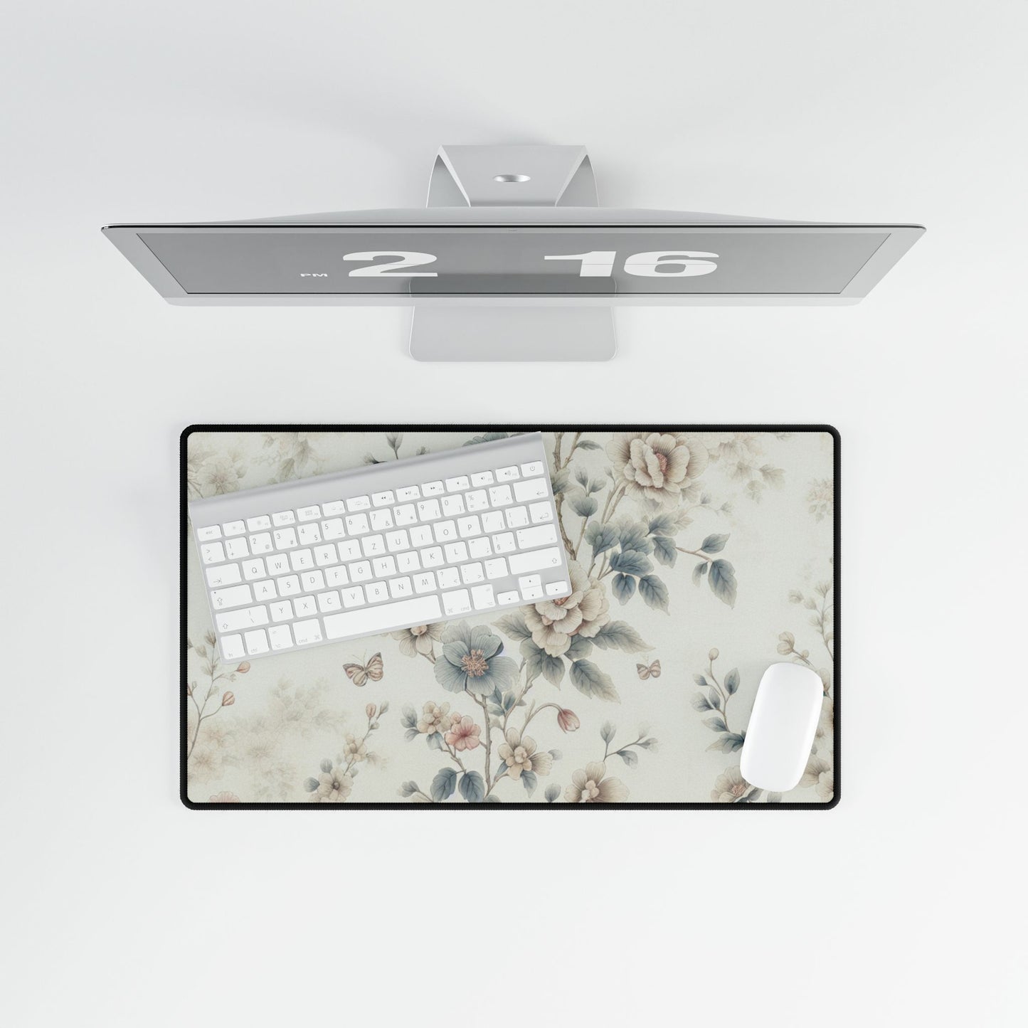 Elegant Floral Desk Mat - Stylish Office Decor for Home and Work