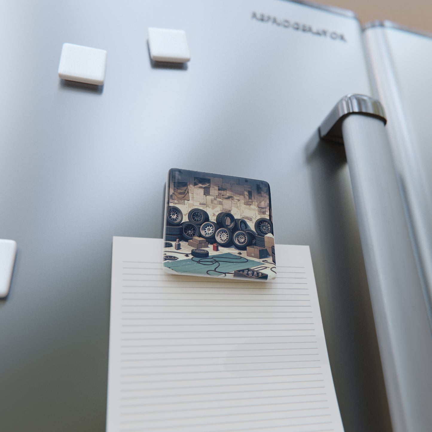 Automotive Art Square Porcelain Magnet - Perfect Gift for Car Enthusiasts