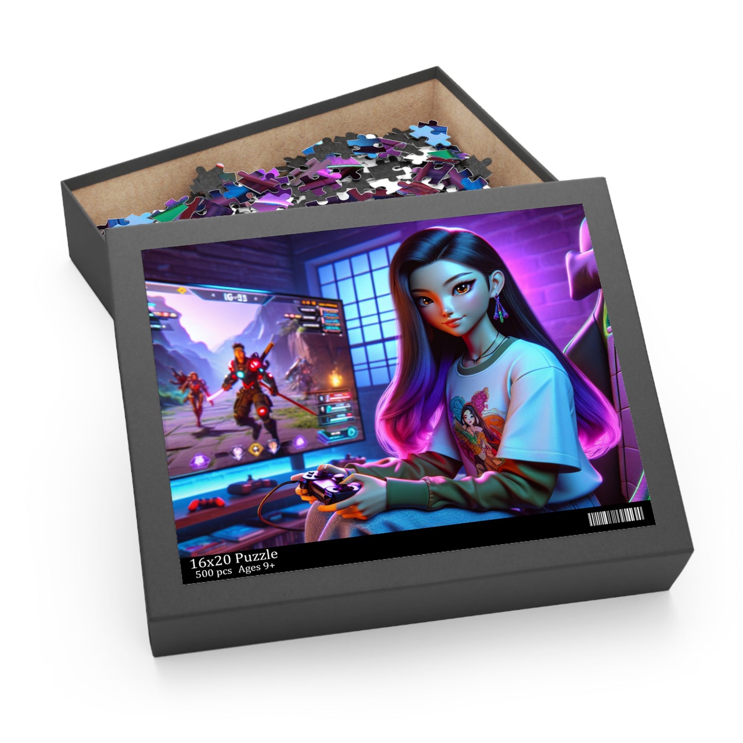 Gamer Girl Puzzle - 120, 252, 500-Piece | Retro Gamer Girl Art