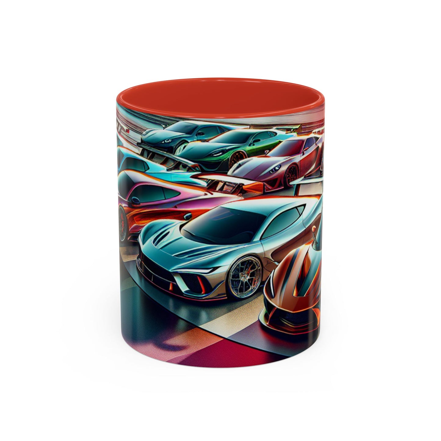 Racing Passion Accent Coffee Mug - Perfect Gift for Car Enthusiasts