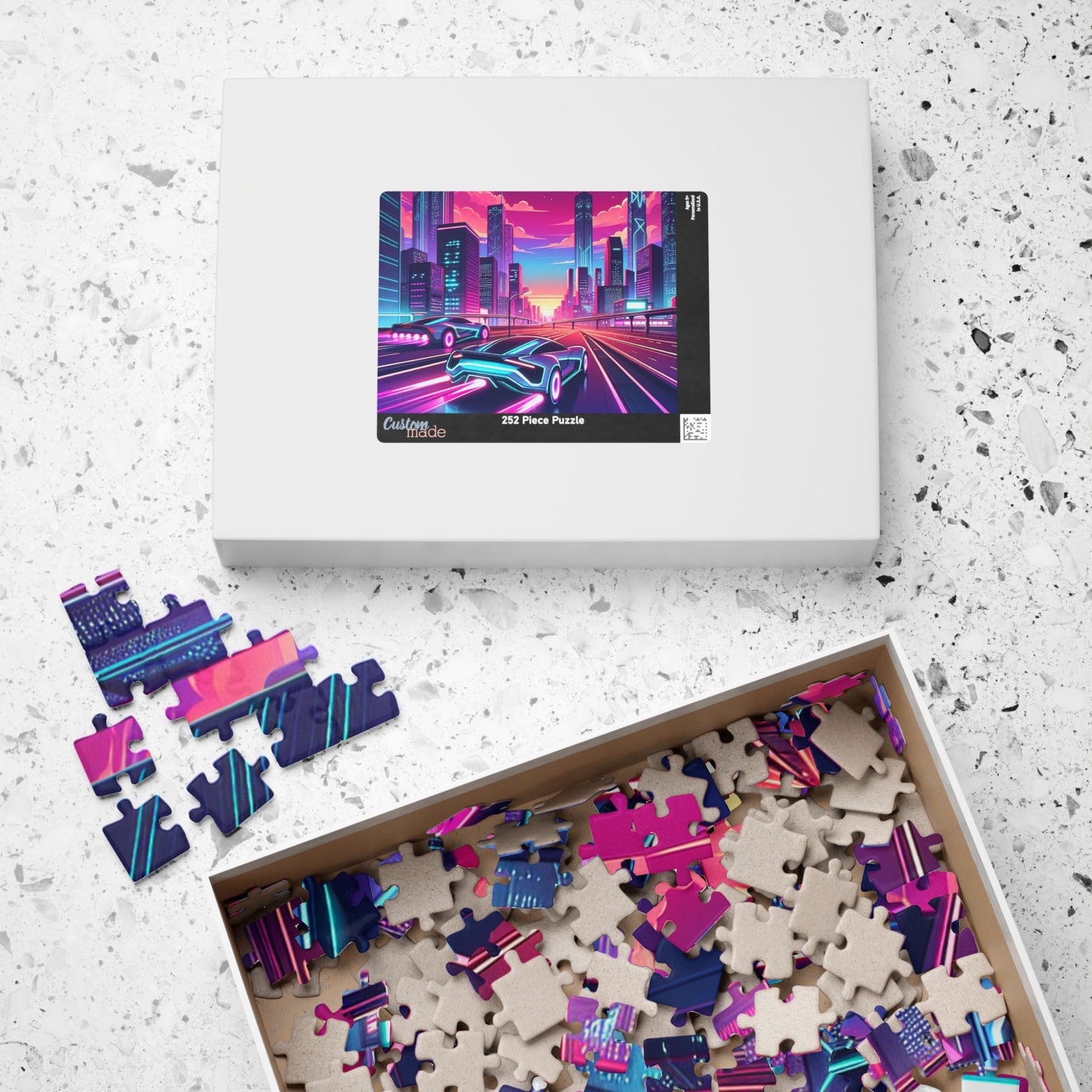 Neon Cityscape Puzzle -  Jigsaw for Car Lovers