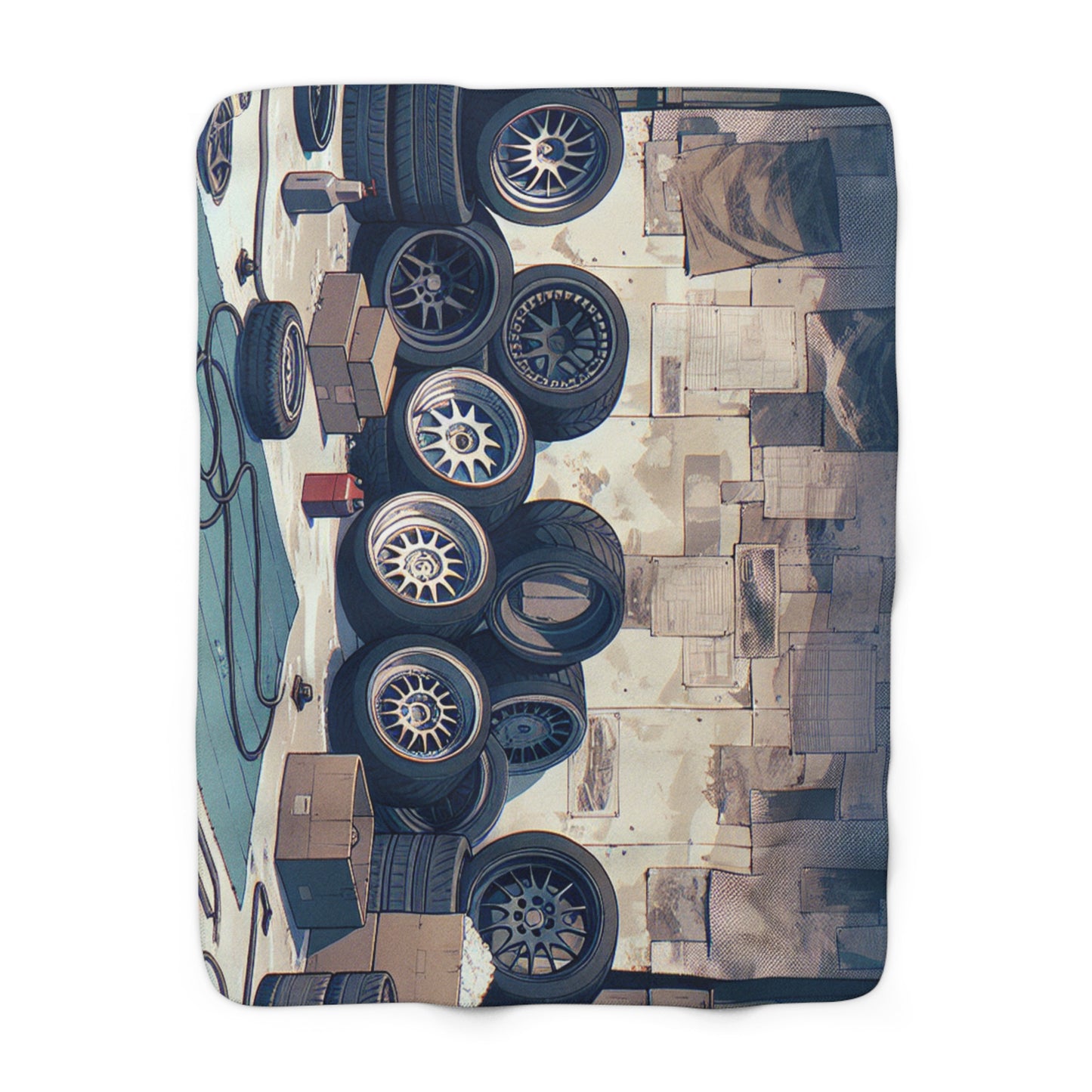 Car Lover's Sherpa Fleece Blanket - Cozy Automotive Décor for Gearheads
