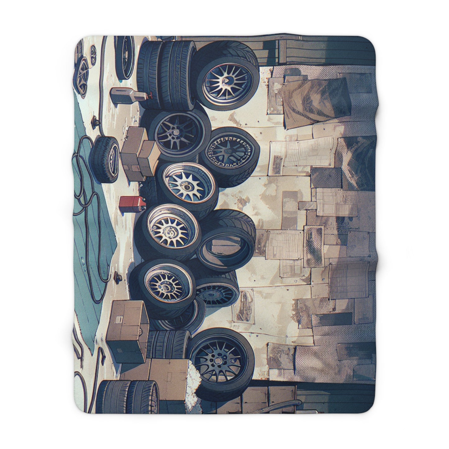 Car Lover's Sherpa Fleece Blanket - Cozy Automotive Décor for Gearheads