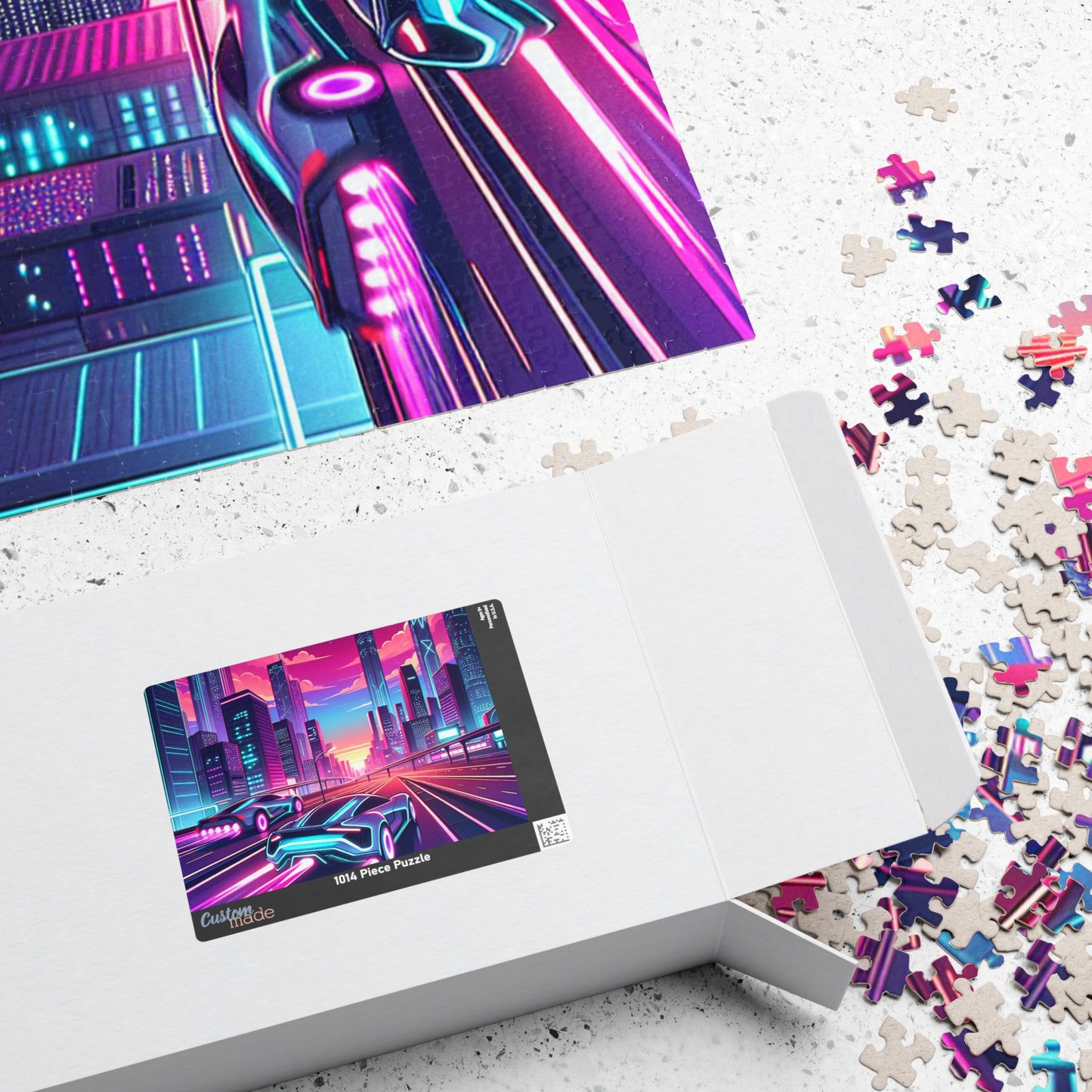 Neon Cityscape Puzzle -  Jigsaw for Car Lovers