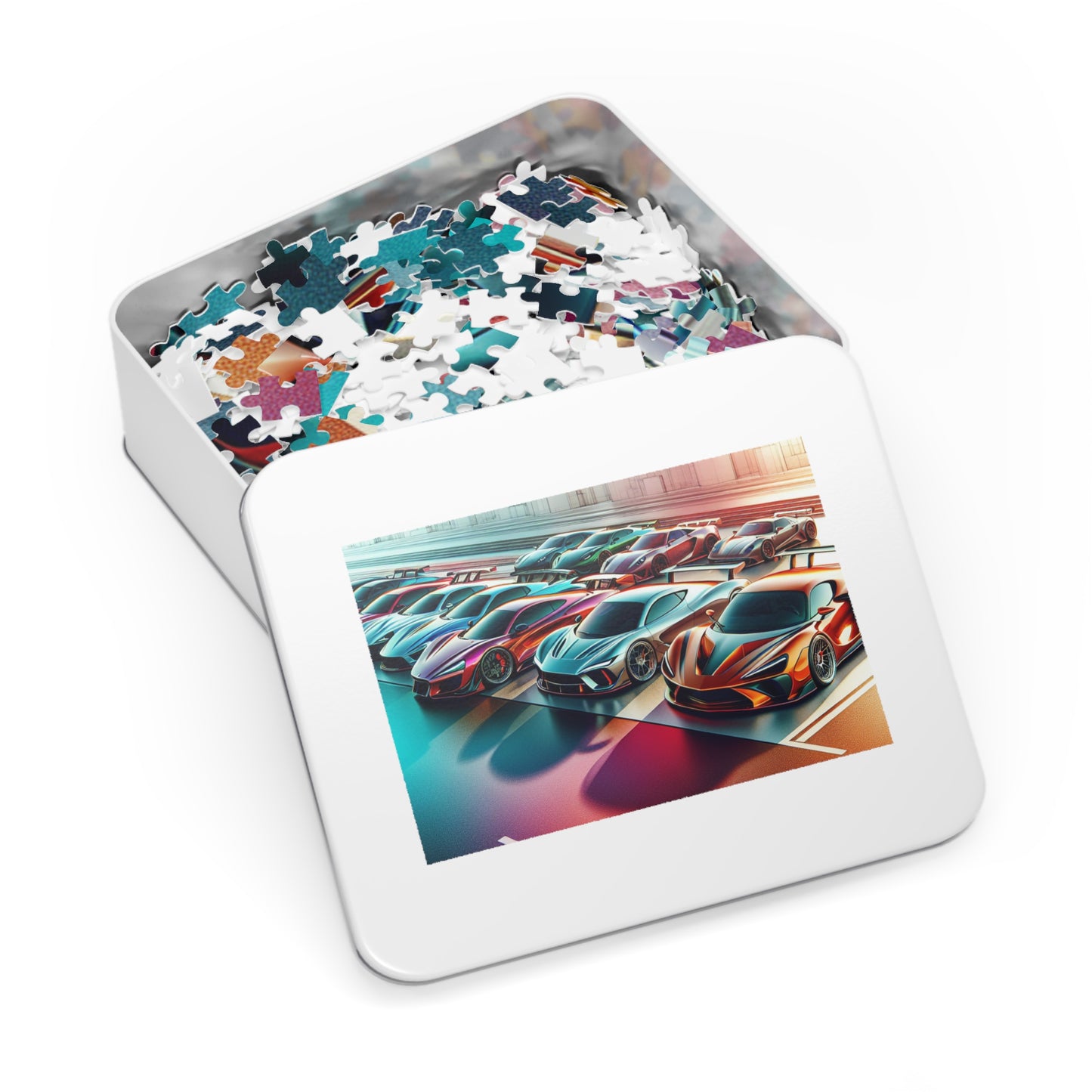 Luxury Sports Car Jigsaw Puzzle with Tin