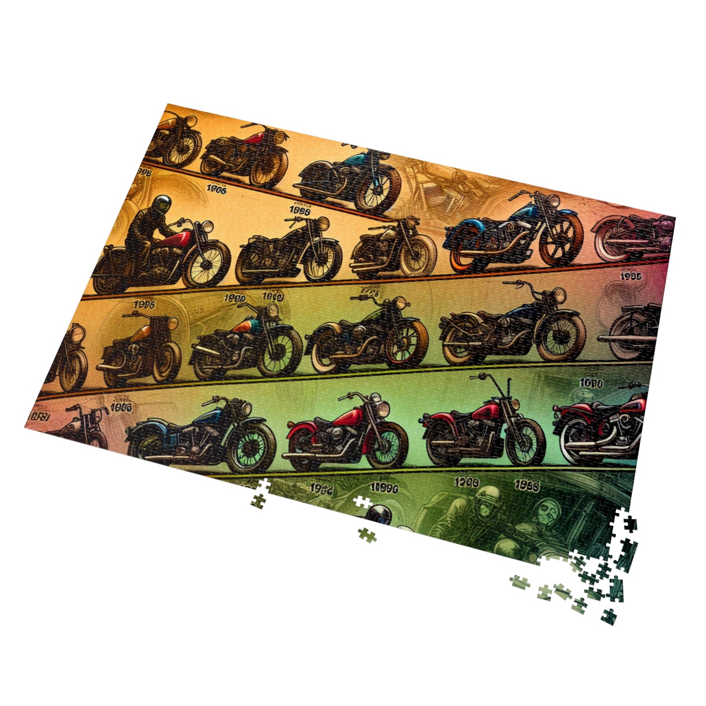Motorcycle History Jigsaw Puzzle with Collector's Tin - Perfect Gift for Bikers and Puzzle Lovers